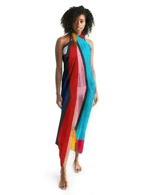 Cache-maillot multicolore transparent colorblock
