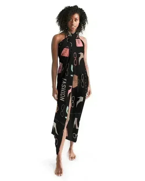 Paréo de bain noir transparent stylé