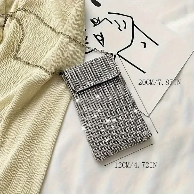 Sac bandoulière étincelant avec strass