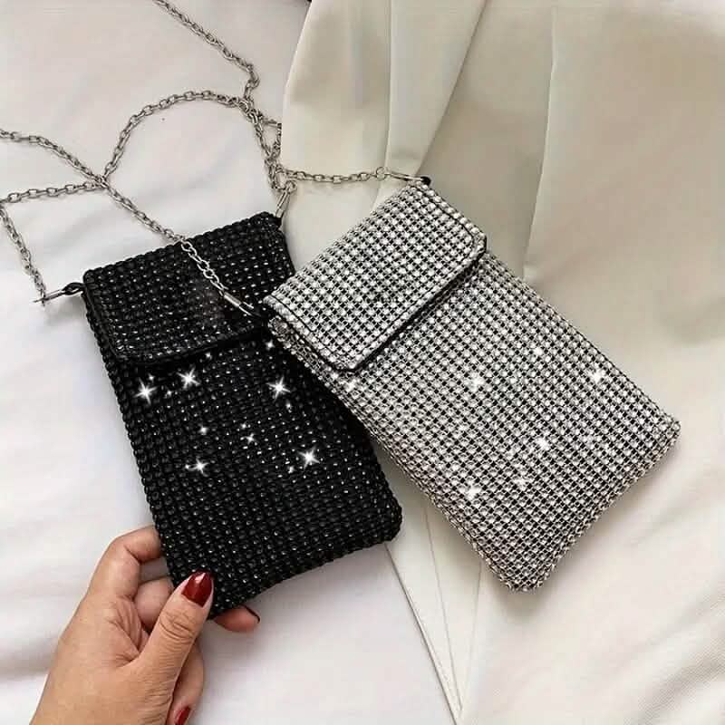Sac bandoulière étincelant avec strass