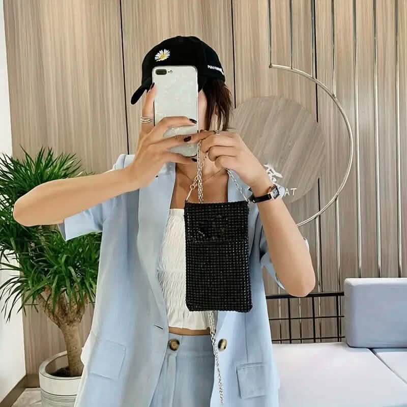 Sac bandoulière étincelant avec strass