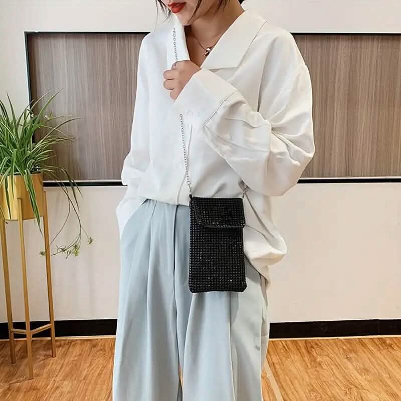 Sac bandoulière étincelant avec strass