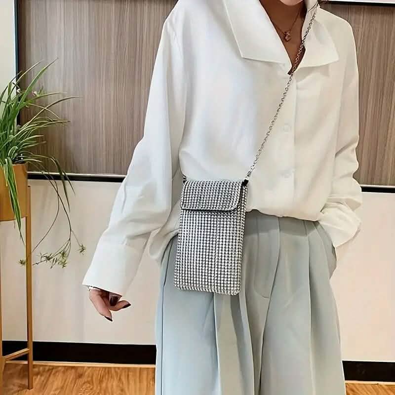 Sac bandoulière étincelant avec strass