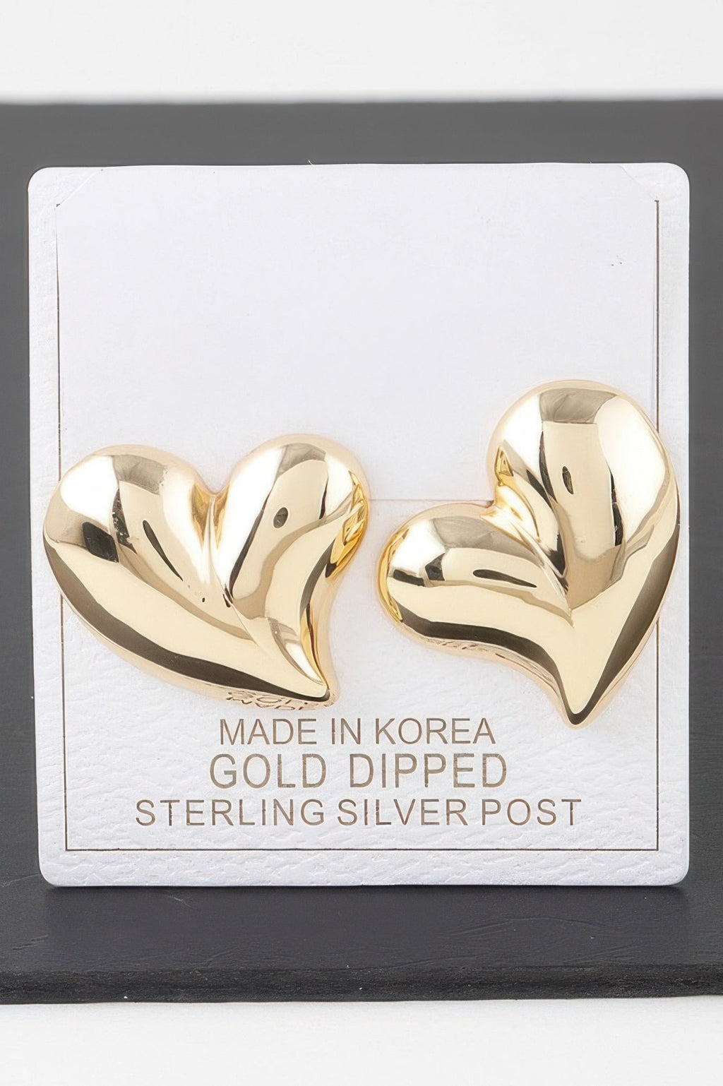 Boucles d'oreilles double cœur brillantes