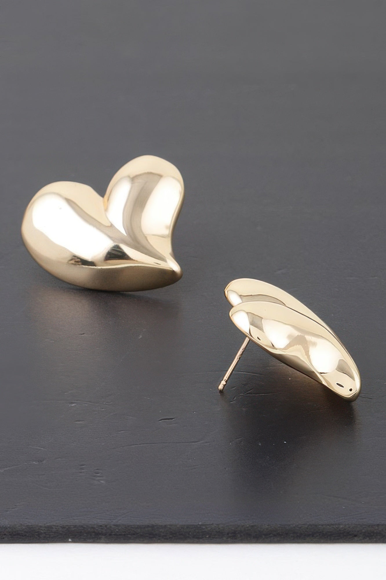 Boucles d'oreilles double cœur brillantes