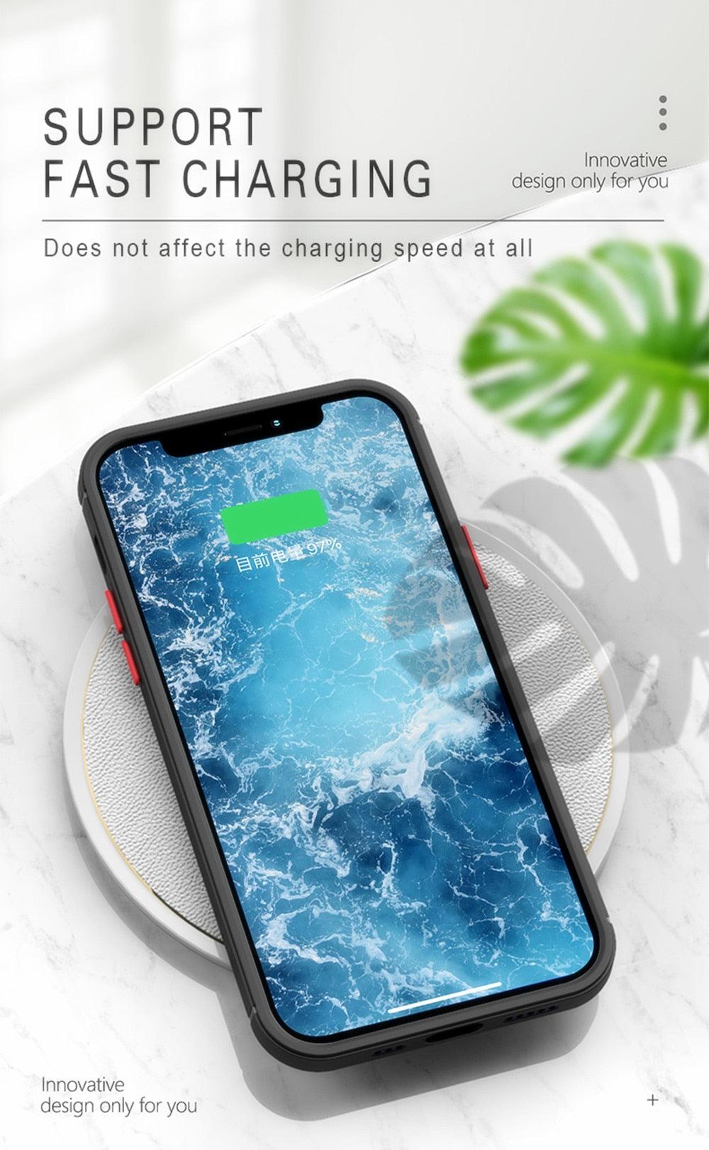 Coque antichoc pour iPhone 14 13 12 11 Pro Max XR XS X, noire, de luxe, avec pare-chocs en silicone, coque arrière rigide transparente