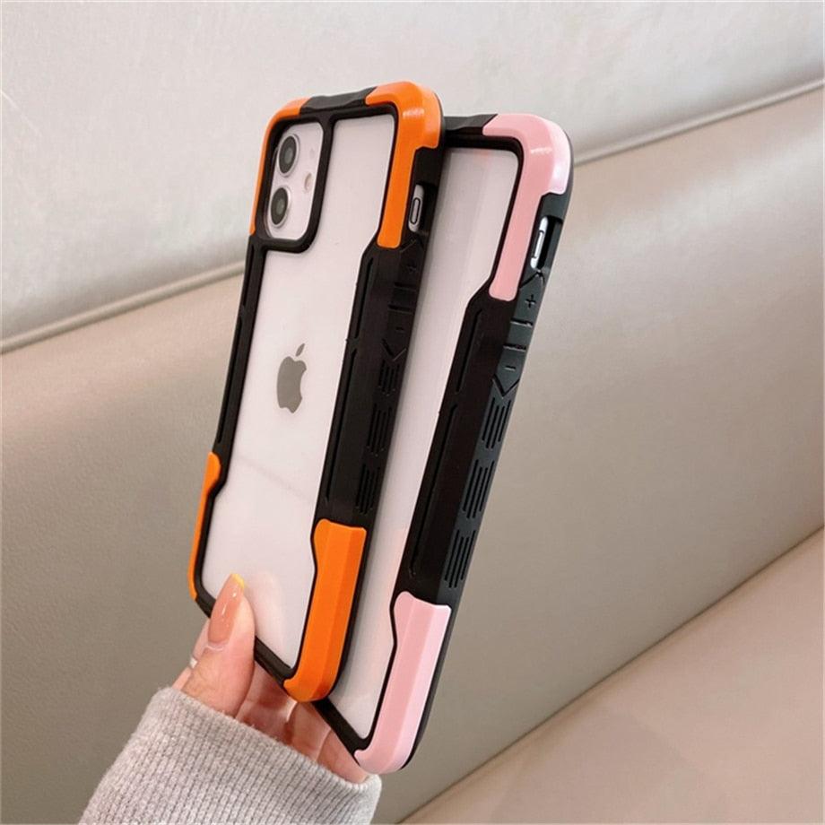 Coque de téléphone antichoc pour iPhone 12 11 13 Pro Max Coque transparente pour iPhone 11 12 13 Housse de protection complète rigide souple 360 degrés Design de luxe simple Housse de téléphone brillante pour iPhone