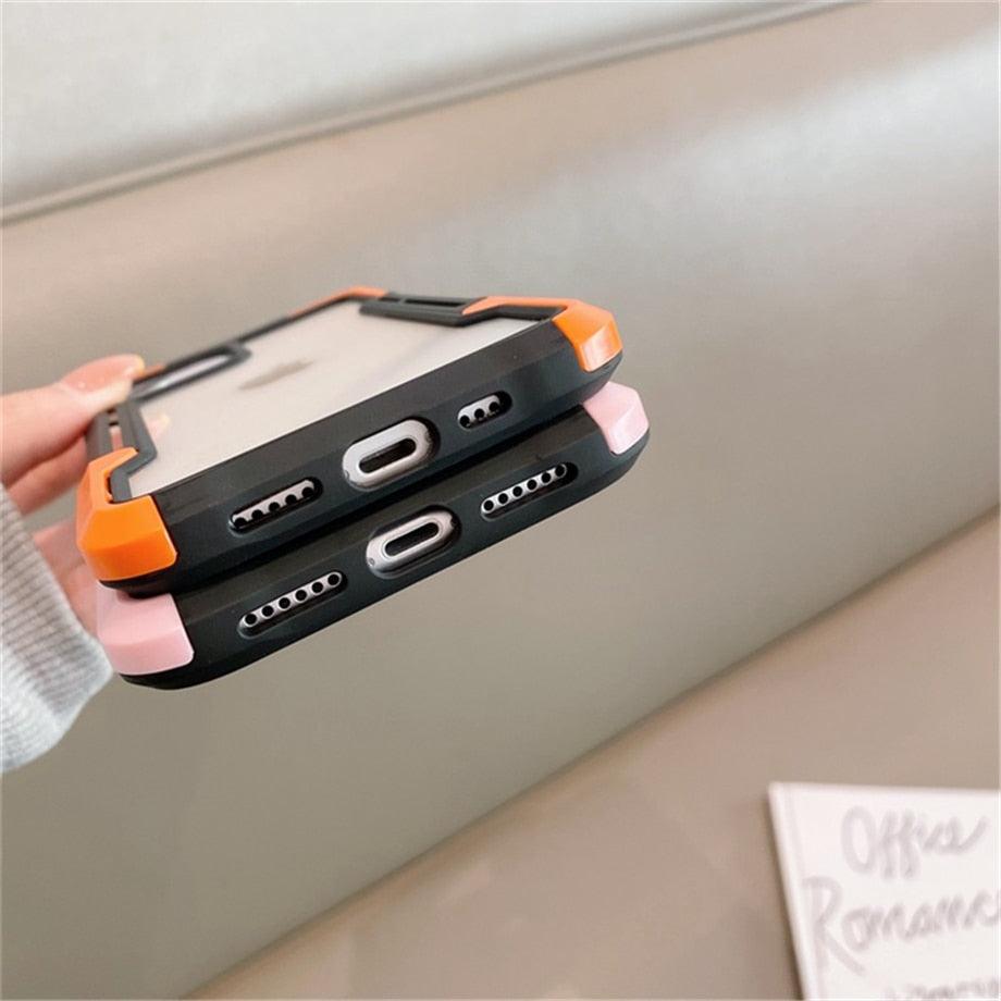 Coque de téléphone antichoc pour iPhone 12 11 13 Pro Max Coque transparente pour iPhone 11 12 13 Housse de protection complète rigide souple 360 degrés Design de luxe simple Housse de téléphone brillante pour iPhone