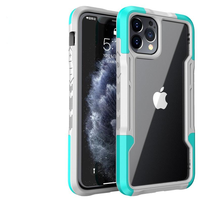 Coque de téléphone antichoc pour iPhone 12 11 13 Pro Max Coque transparente pour iPhone 11 12 13 Housse de protection complète rigide souple 360 degrés Design de luxe simple Housse de téléphone brillante pour iPhone