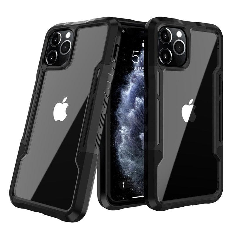 Coque de téléphone antichoc pour iPhone 12 11 13 Pro Max Coque transparente pour iPhone 11 12 13 Housse de protection complète rigide souple 360 degrés Design de luxe simple Housse de téléphone brillante pour iPhone