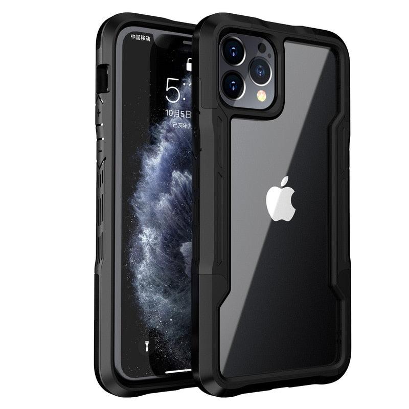 Coque de téléphone antichoc pour iPhone 12 11 13 Pro Max Coque transparente pour iPhone 11 12 13 Housse de protection complète rigide souple 360 degrés Design de luxe simple Housse de téléphone brillante pour iPhone