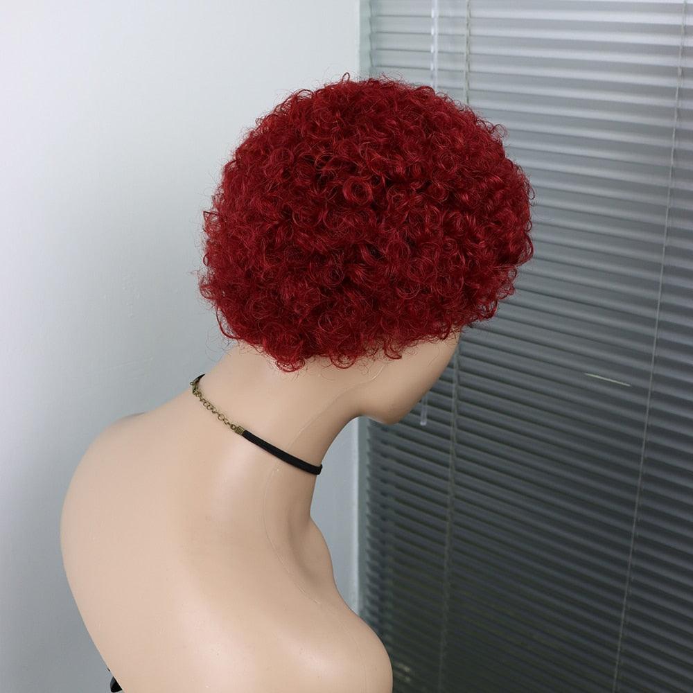 Perruques Courtes Cheveux Bouclés Coupe Pixie Cheveux Humains Brésiliens Pour Femmes Noires Noir Naturel 150% Densité Perruque Cheveux Humains Frisés Crépus Afro Sans Colle Pour Femmes Noires Cadeaux Pour Petites Amies