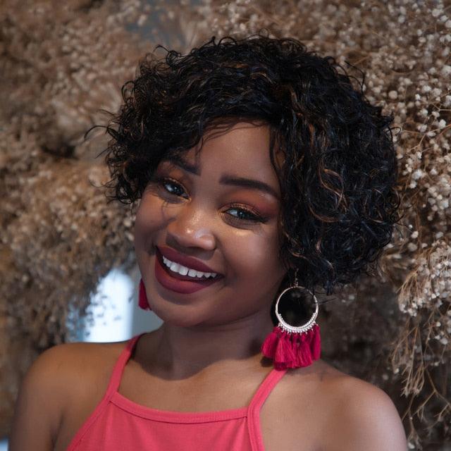 Perruques Courtes Frisées en Cheveux Humains, Coupes Pixie, Perruques Lace Front pour Femmes, Perruques en Cheveux Remy pour Femmes, Pré-épilées avec Cheveux de Bébé, Perruques pour Femmes Noires, Cadeaux pour Petites Amies