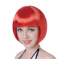 Perruques Courtes Bob Droites Synthétiques Blanches Roses Rouges Noires Marrons Bleues de 10 pouces avec Frange pour Femmes Halloween Cosplay Fête Pour Femmes Noires Cadeaux pour Petites Amies