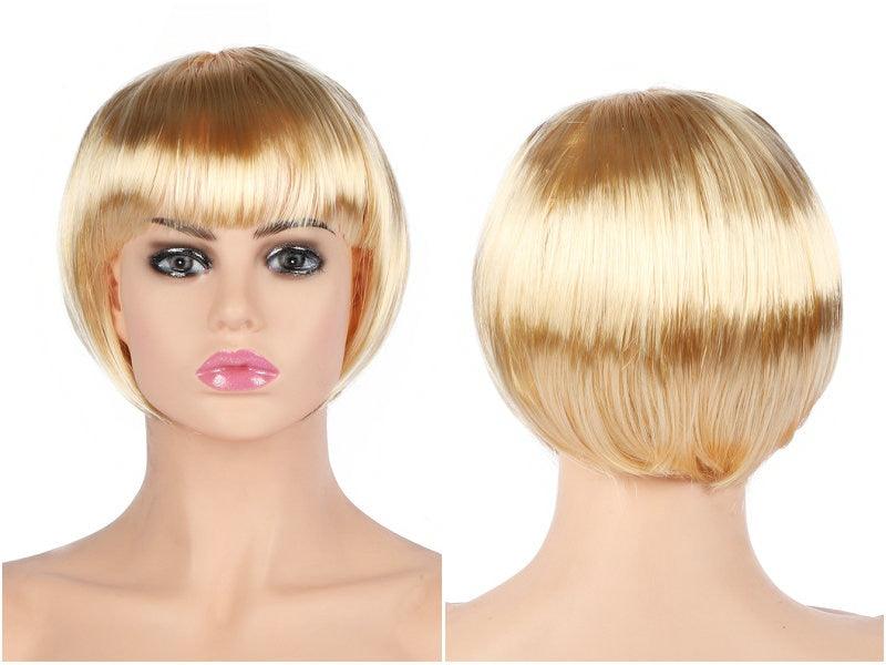 Perruques Courtes Bob Droites Synthétiques Blanches Roses Rouges Noires Marrons Bleues de 10 pouces avec Frange pour Femmes Halloween Cosplay Fête Pour Femmes Noires Cadeaux pour Petites Amies