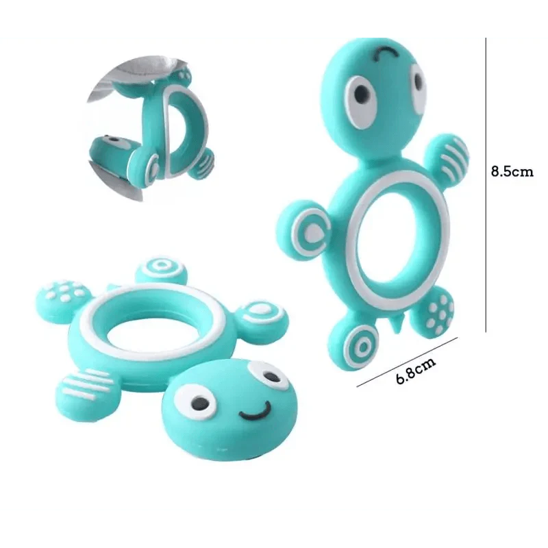 Anneaux de dentition en silicone pour bébé Tortue 1 pièce en silicone de qualité alimentaire, petits rongeurs animaux, articles pour enfants, cadeau d'infirmière, jouets de dentition pour bébé, anneaux de morsure