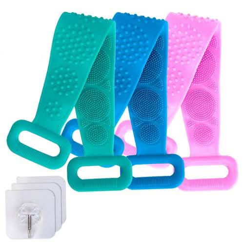 Ceinture de douche exfoliante en silicone pour le corps