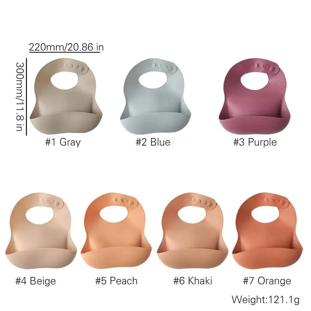 Bavoirs en silicone pour enfants, bavoirs imperméables pour nouveau-nés, vaisselle d'alimentation, bavoirs pour tout-petits
