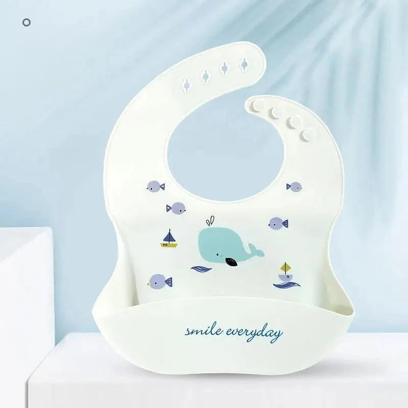 Bavoirs en silicone pour enfants, bavoirs imperméables pour nouveau-nés, vaisselle d'alimentation, bavoirs pour tout-petits