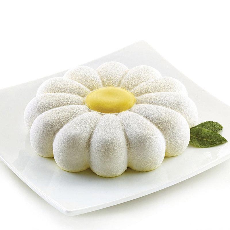 Moule à gâteau en silicone 1/6 cavité Motif marguerite Ensemble de pâtisserie Dessert Ustensiles de cuisine Moule à mousse pour fête Outils de cuisson en silicone Mélange de moules tulipe marguerite