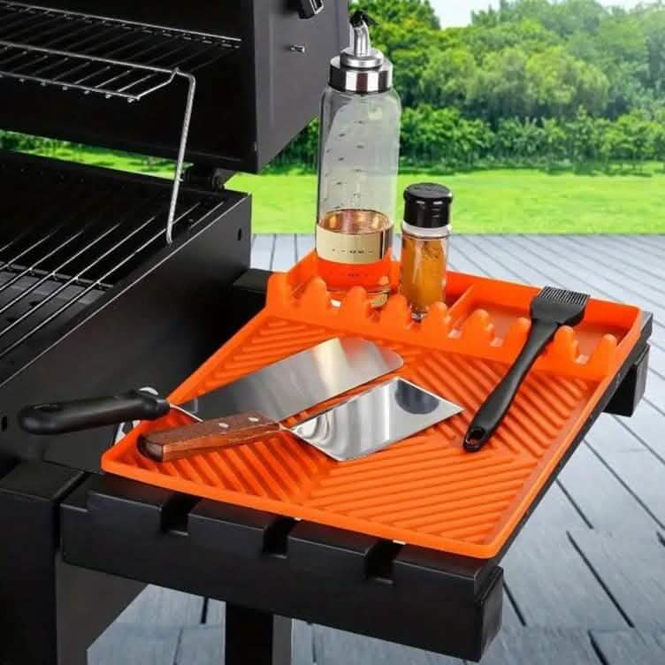 Tapis de cuisson en silicone avec étagère latérale