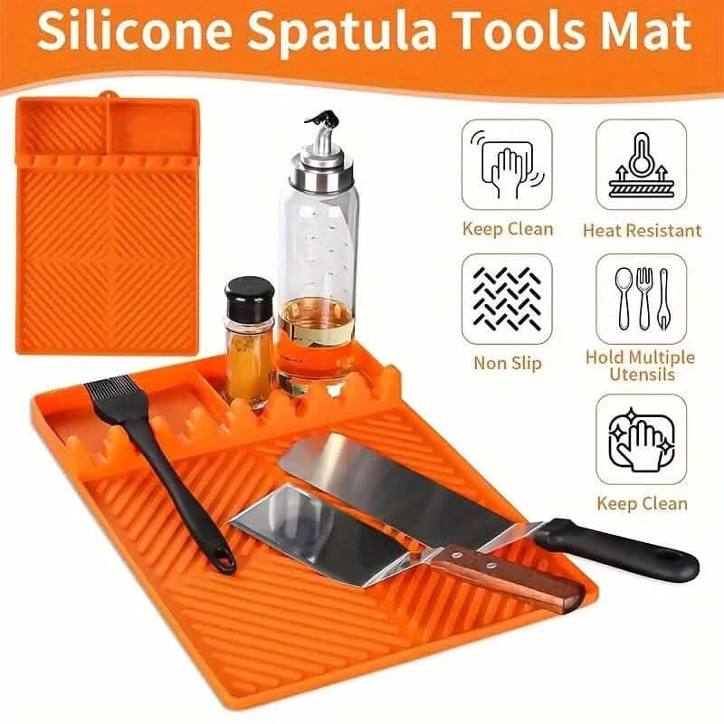 Tapis de cuisson en silicone avec étagère latérale