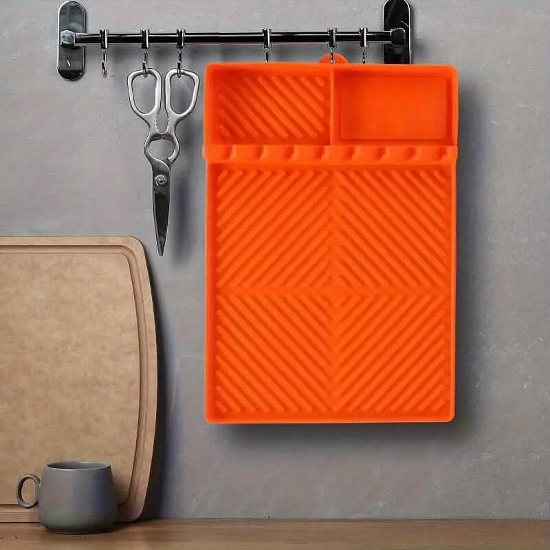 Tapis de cuisson en silicone avec étagère latérale