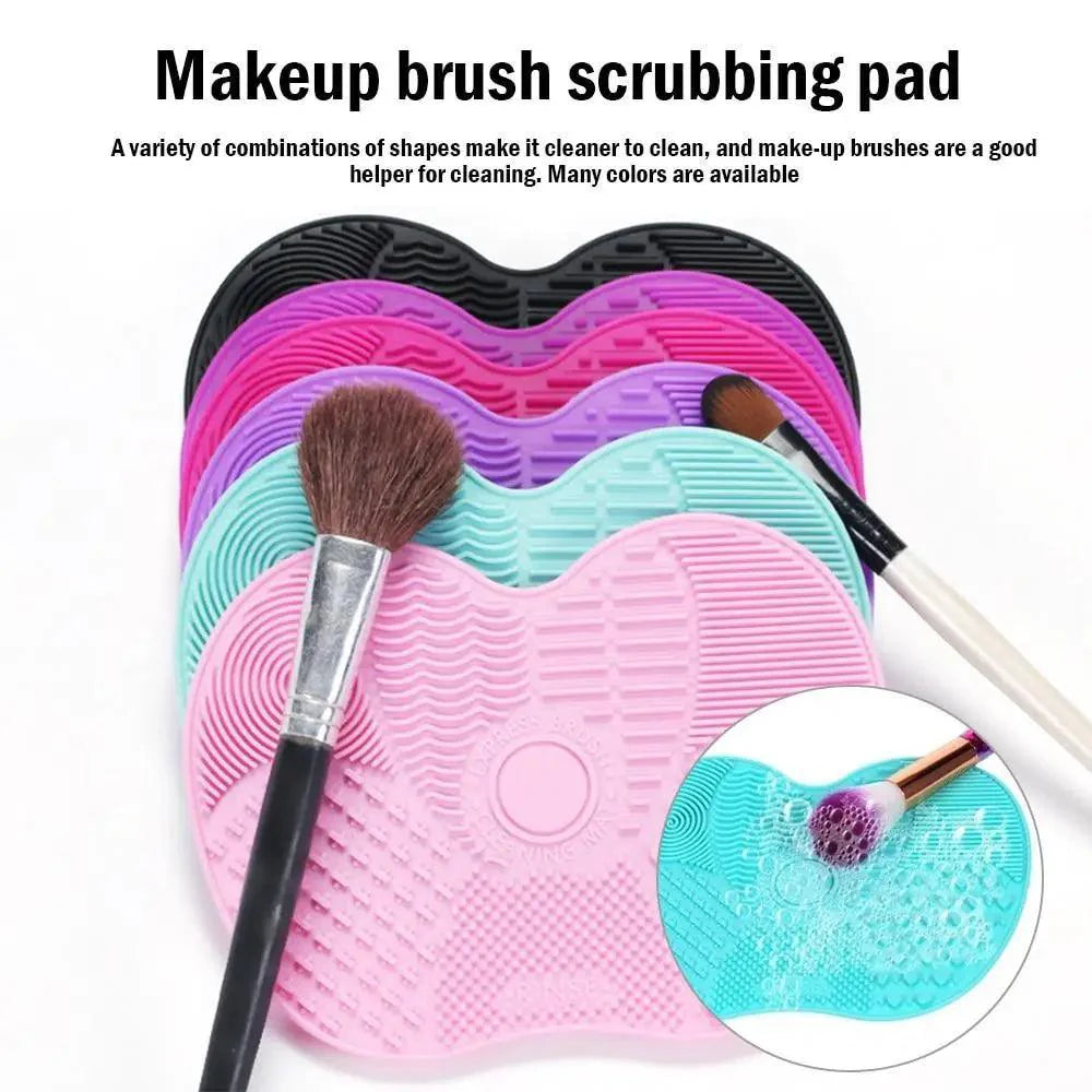 Tapis de nettoyage pour pinceaux de maquillage en silicone - Outil de lavage et de nettoyage de maquillage portable