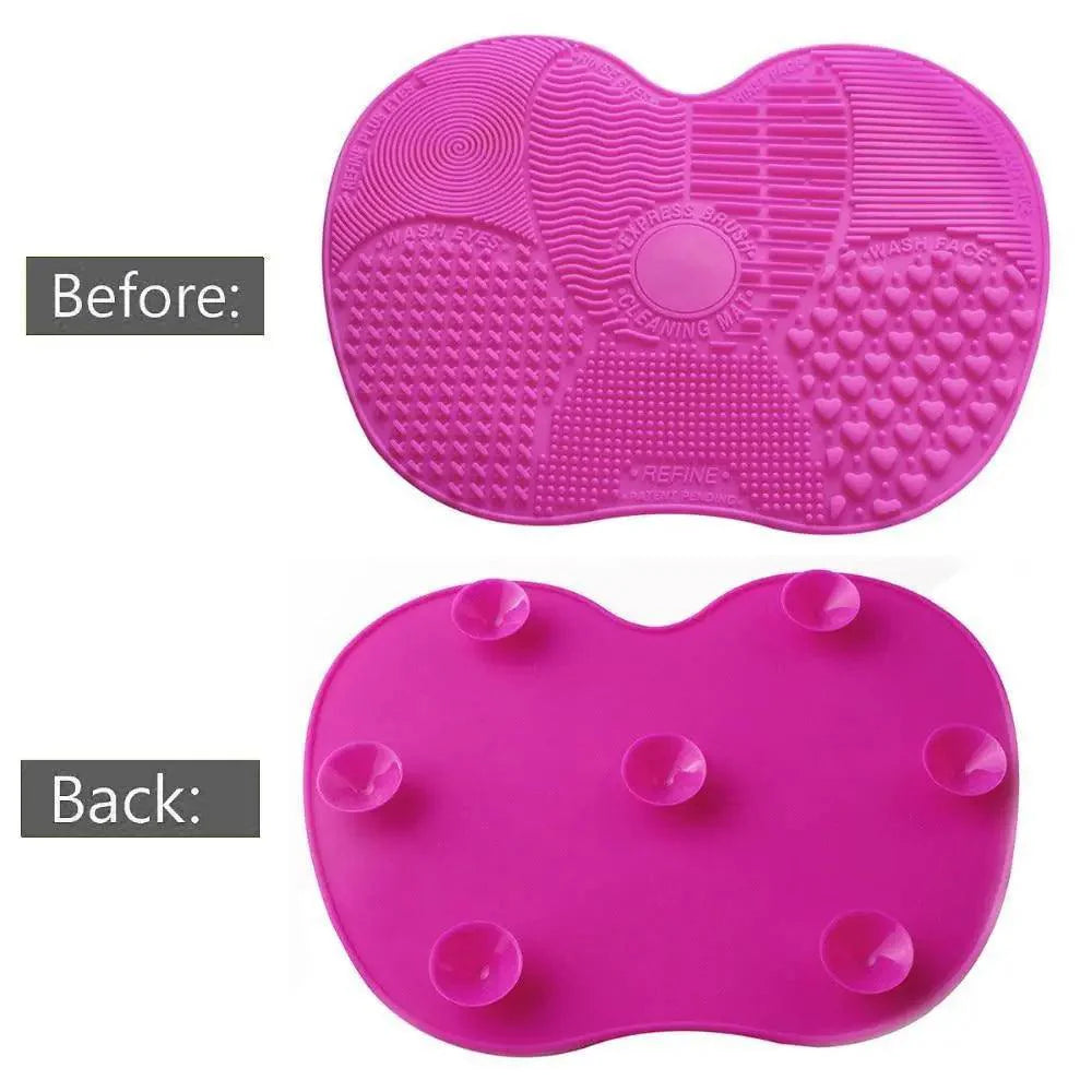 Tapis de nettoyage pour pinceaux de maquillage en silicone - Outil de lavage et de nettoyage de maquillage portable