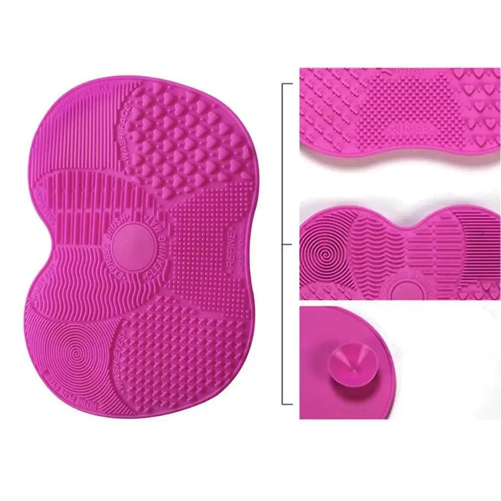 Tapis de nettoyage pour pinceaux de maquillage en silicone - Outil de lavage et de nettoyage de maquillage portable