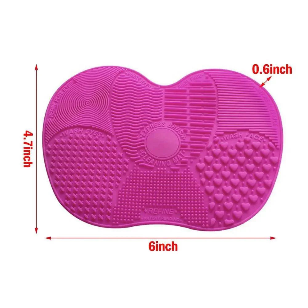 Tapis de nettoyage pour pinceaux de maquillage en silicone - Outil de lavage et de nettoyage de maquillage portable