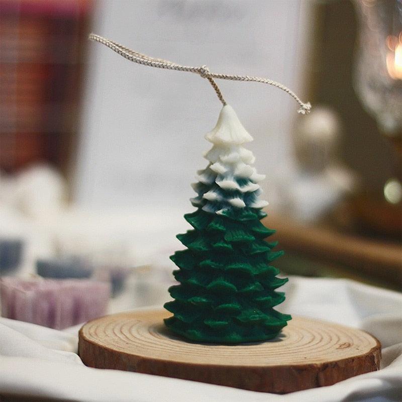 Moule en Silicone Sapin de Noël, Moule à Gâteau, Outils de Décoration, Moule à Bougie, Outil de Cuisson, Décoration de Maison pour Fête de Noël, Moule en Silicone 3D Sapin pour Bougie, 4 Moules Différents pour Sapin de Noël.