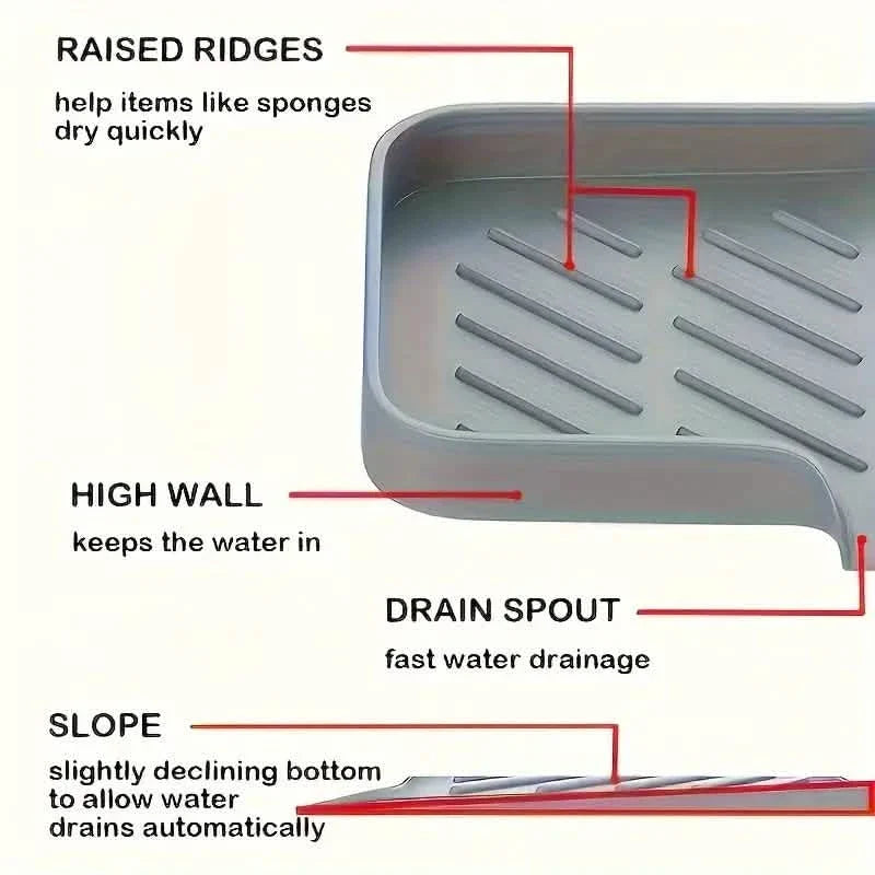 Égouttoir en silicone pour évier – Porte-savon sans contact alimentaire