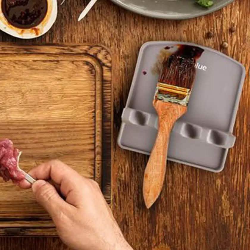 Repose-cuillère en silicone avec égouttoir