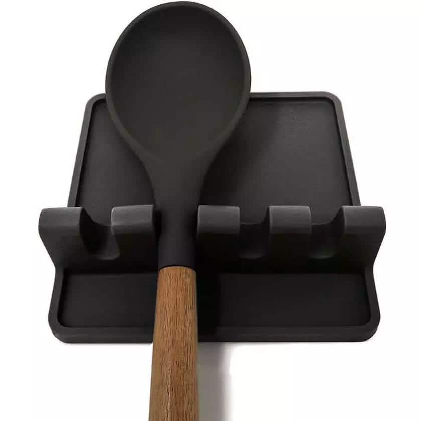 Repose-cuillère en silicone avec égouttoir