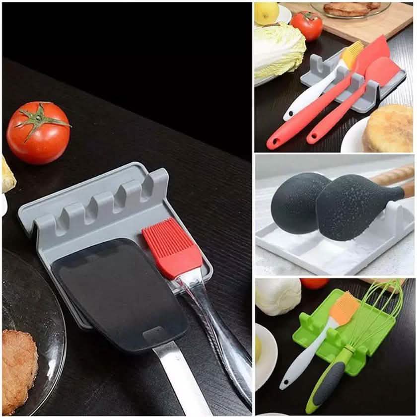Repose-cuillère en silicone avec égouttoir