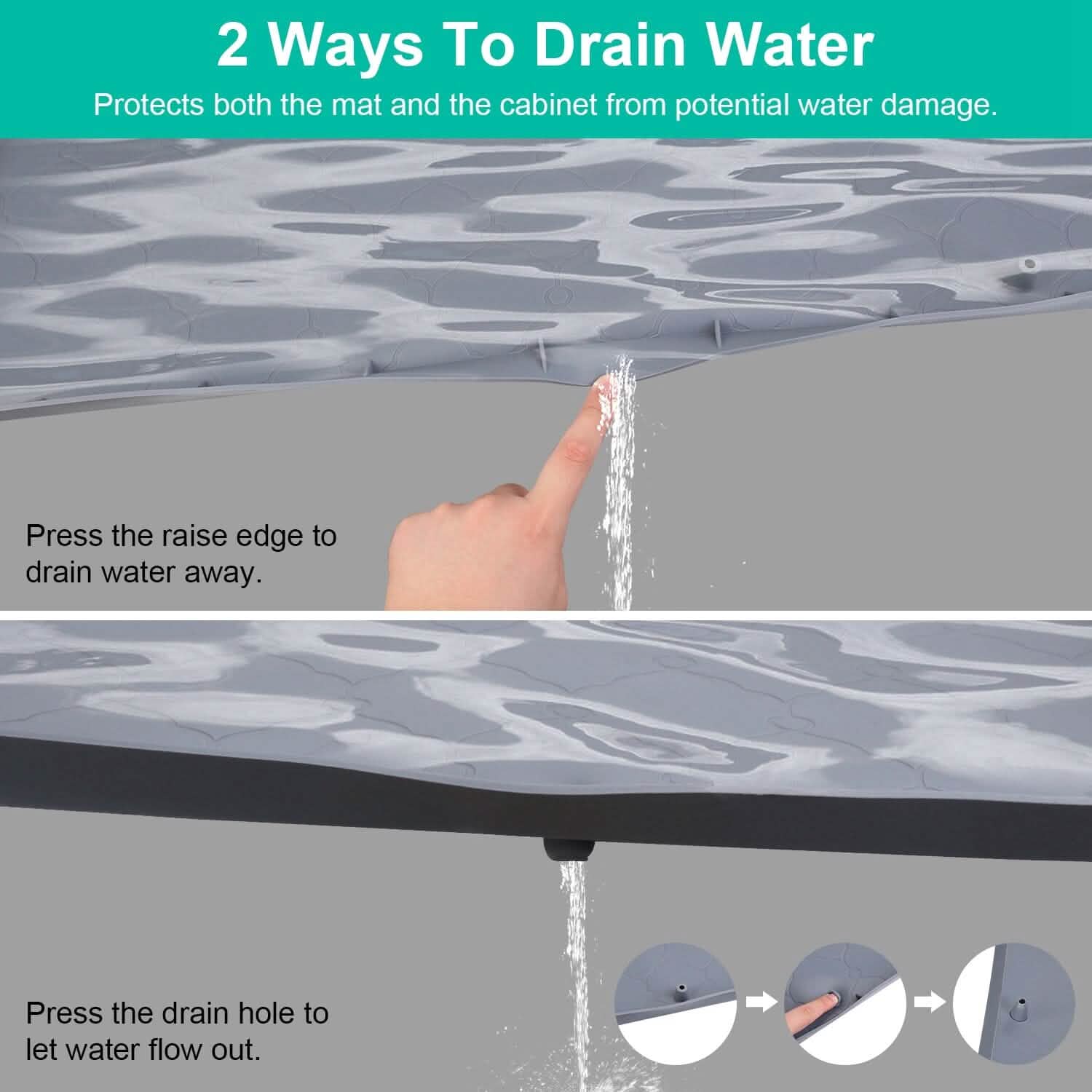 Tapis de protection d'évier en silicone avec trou de drainage