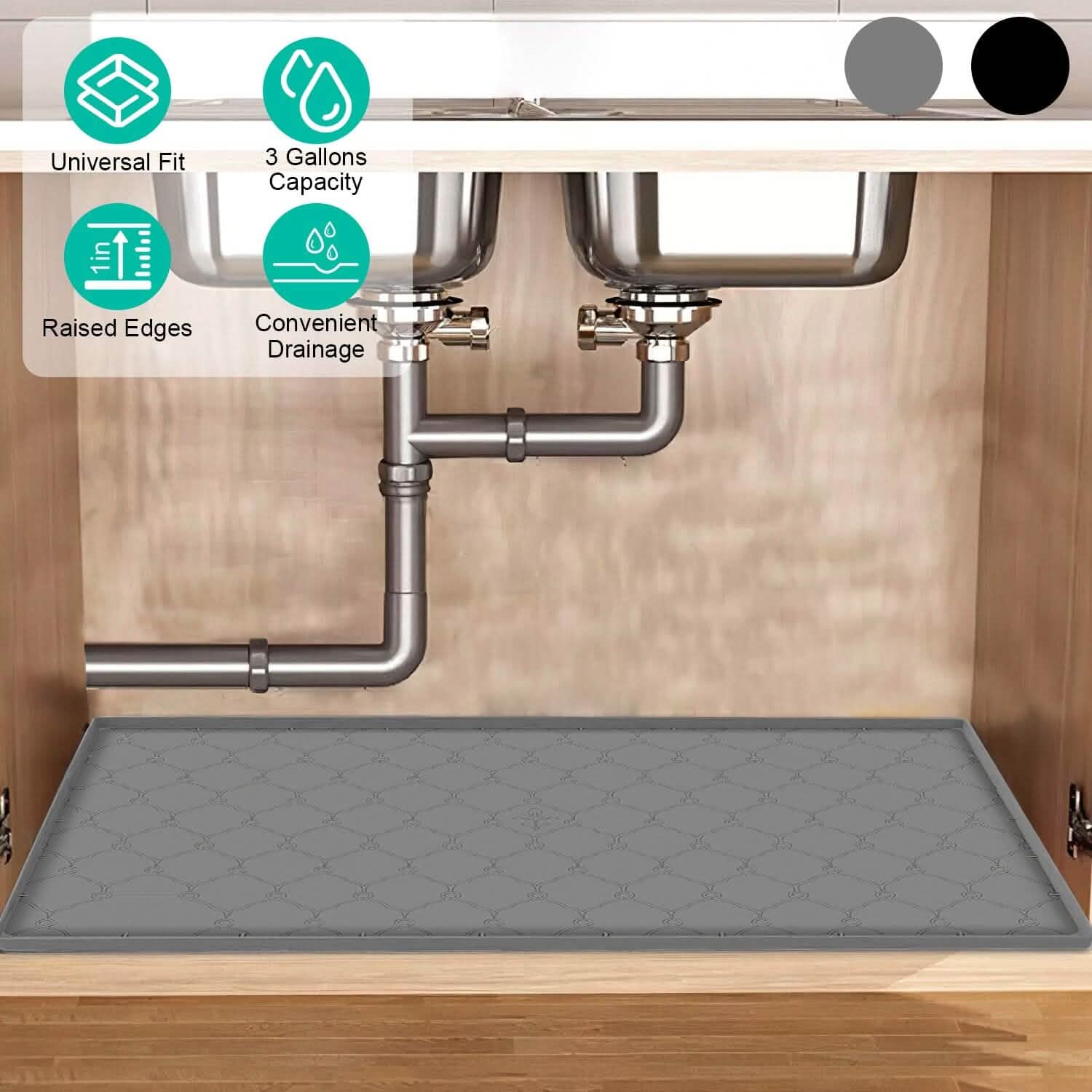 Tapis de protection d'évier en silicone avec trou de drainage