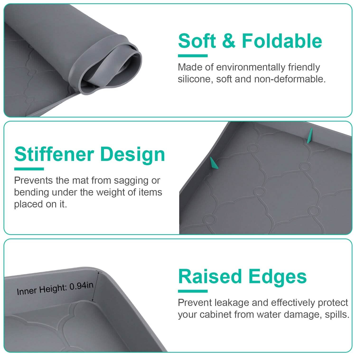 Tapis de protection d'évier en silicone avec trou de drainage