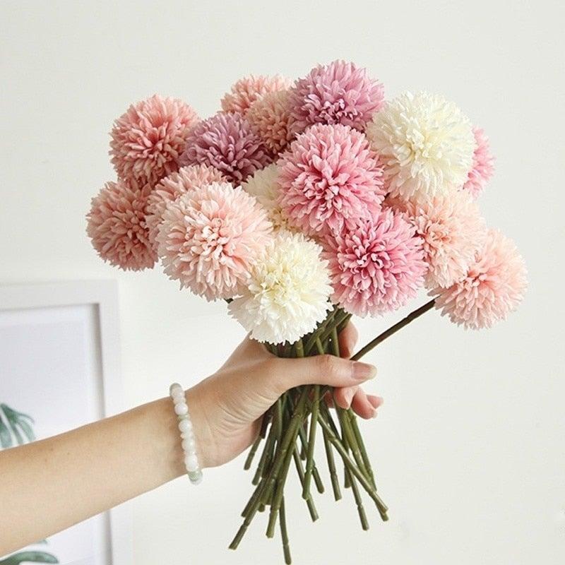 Bouquets de fleurs artificielles en soie – Boules de fleurs artificielles pour la maison, la décoration de mariage, les cadeaux de Saint-Valentin