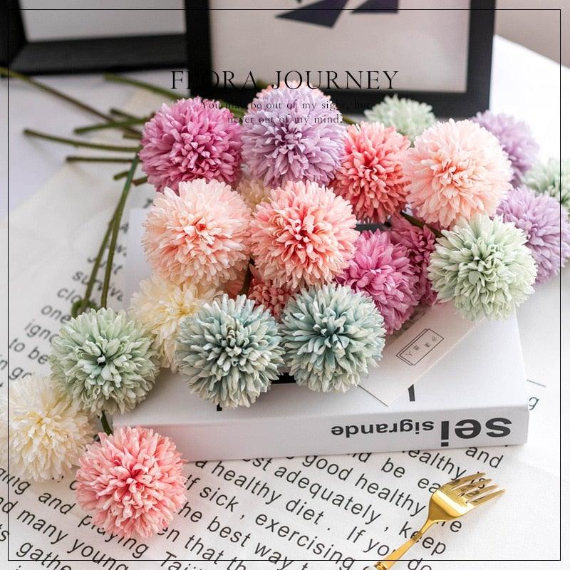 Bouquets de fleurs artificielles en soie – Boules de fleurs artificielles pour la maison, la décoration de mariage, les cadeaux de Saint-Valentin