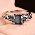 Bague Éternité Élégante en Zirconium Noir et Argent