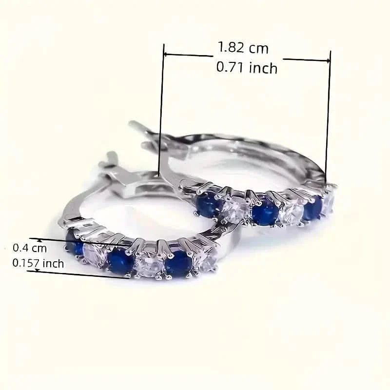 Boucles d'oreilles circulaires hypoallergéniques plaquées argent ornées de pierres synthétiques colorées