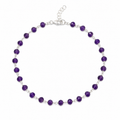 Amethyst Gemstone Sterling Silver Layering Bracelet
