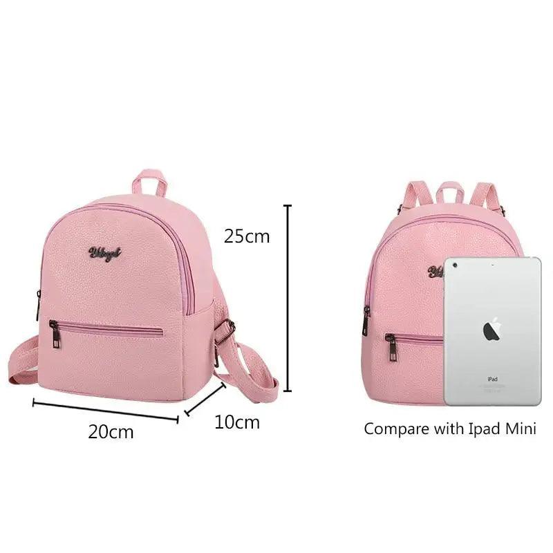 Mini sac à dos uni simple et élégant pour femmes et filles - Joli sac de voyage tendance pour étudiantes
