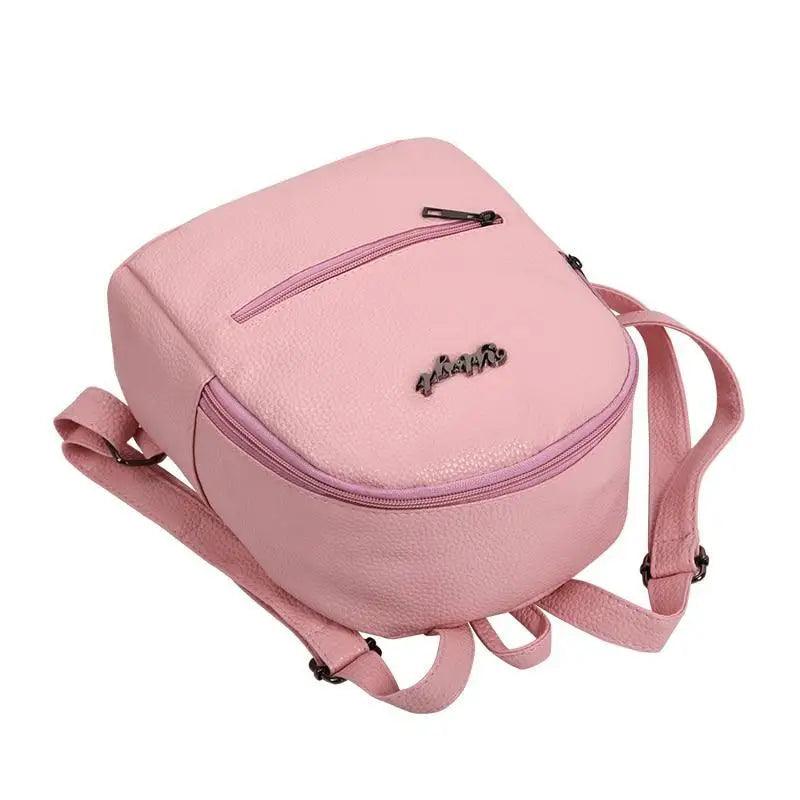 Mini sac à dos uni simple et élégant pour femmes et filles - Joli sac de voyage tendance pour étudiantes