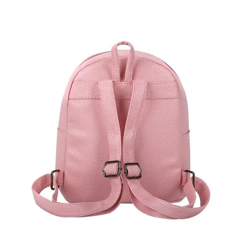 Mini sac à dos uni simple et élégant pour femmes et filles - Joli sac de voyage tendance pour étudiantes