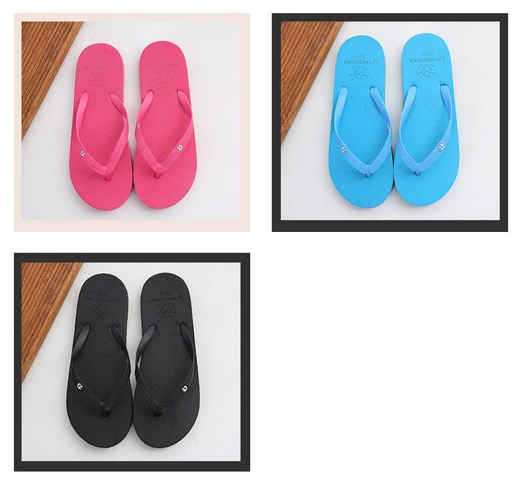 Tongs confortables de couleurs unies pour femmes, mode d'été décontractée antidérapante pour couple, tongs de plage respirantes pour femmes, sandales à enfiler pour l'été