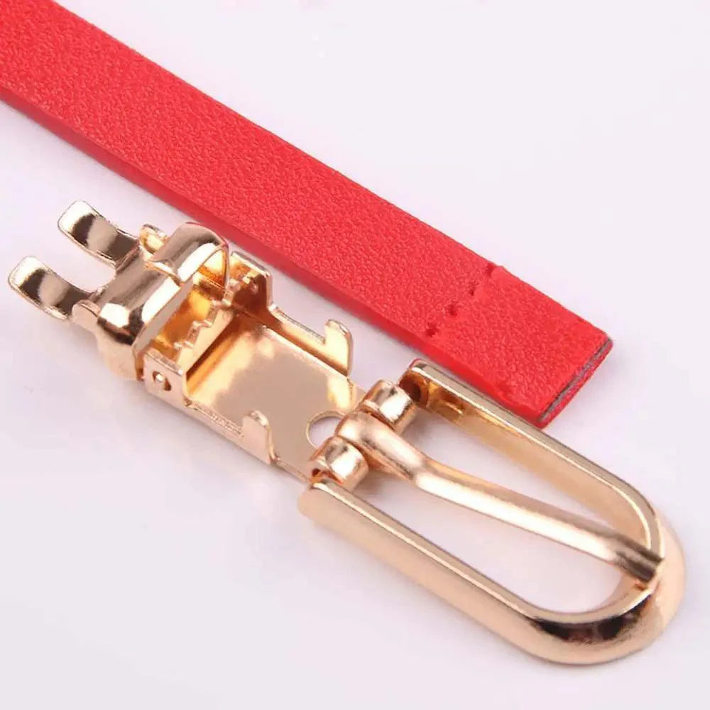 Ceintures en cuir mignonnes simples, couleur bonbon, ceinture fine et étroite, ceintures classiques réglables à la mode pour femmes