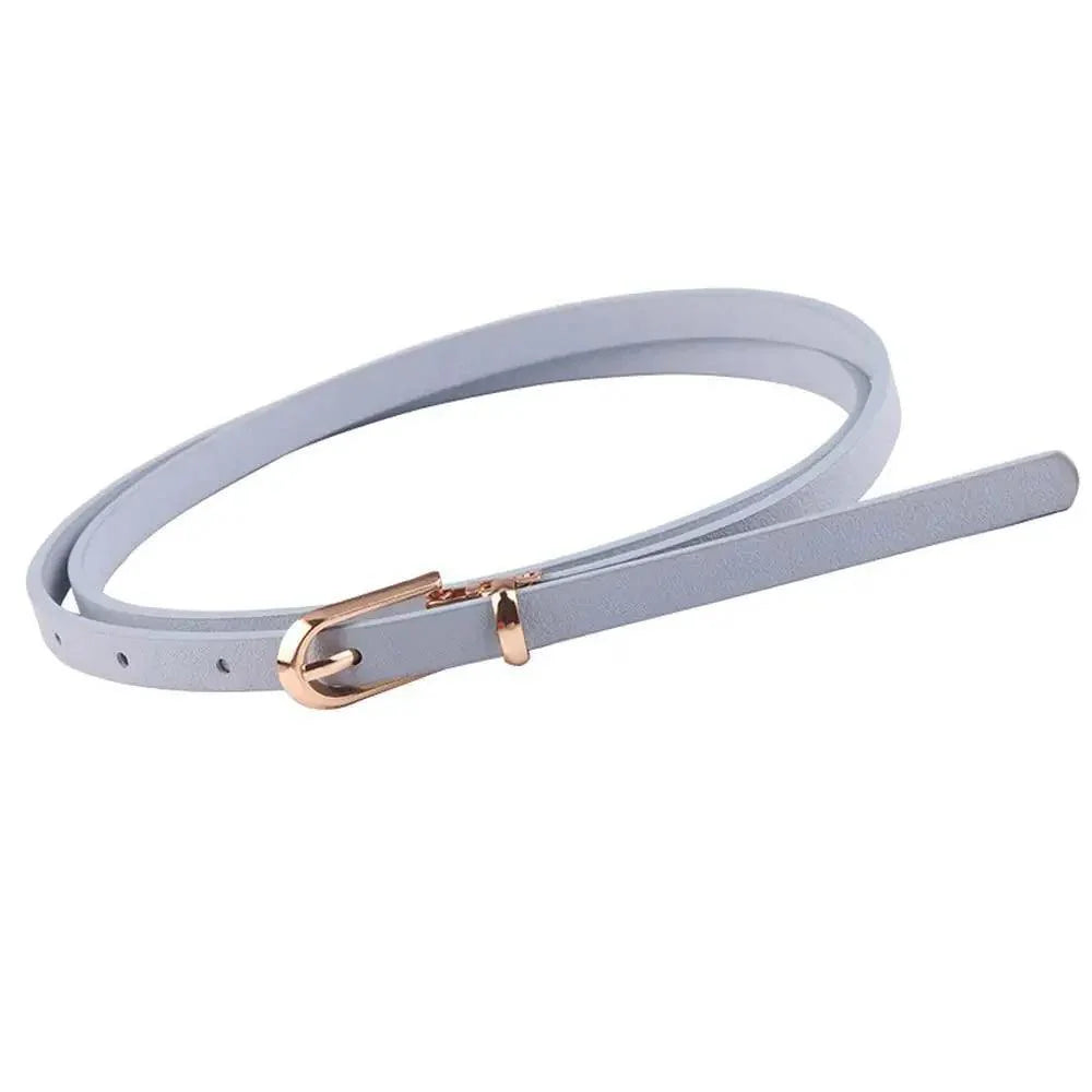 Ceintures en cuir mignonnes simples, couleur bonbon, ceinture fine et étroite, ceintures classiques réglables à la mode pour femmes